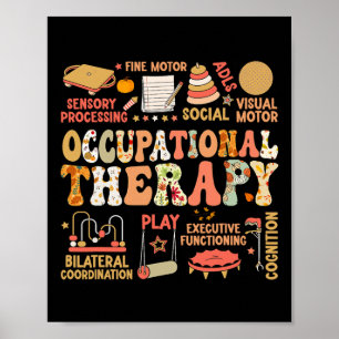 Occupational Therapy Fall Autumn Ot Retro Thanksgi Poster