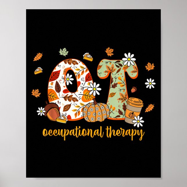 Occupational Therapy Fall Ot Ota Autumn Thanksgivi Poster (Front)