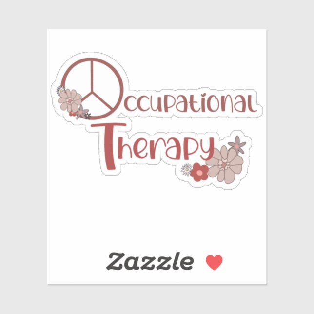 Occupational Therapy Fun Peace Sign Floral Sticker (Sheet)