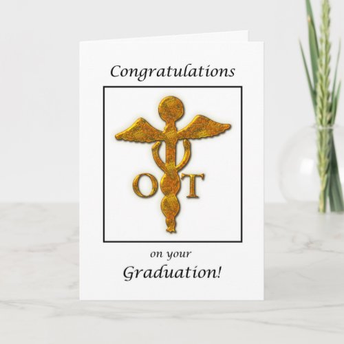 Occupational Therapy Graduation Antique Gold Look Card