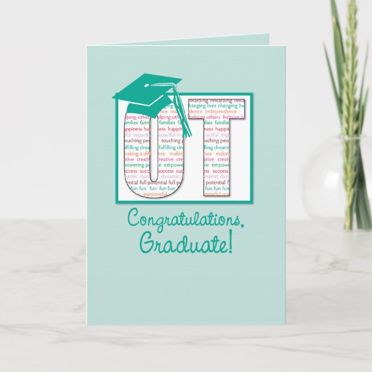 Occupational Therapy Graduation Congratulations, O Card | Zazzle