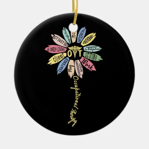 Occupational Therapy Inspire OT Month Flower Ceramic Ornament