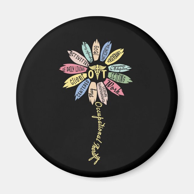 Occupational Therapy Inspire OT Month Flower Magnet (Front)