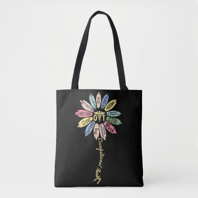 Occupational Therapy Inspire OT Month Flower Tote Bag (Front)
