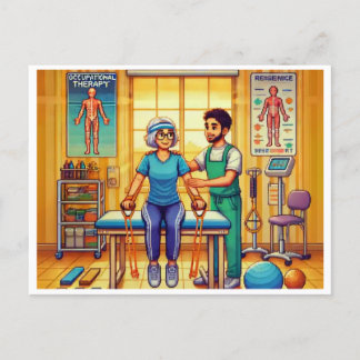 Occupational Therapy Month 16-Bit Pixel Art Holiday Postcard