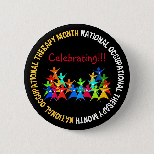 Occupational Therapy Month Button Stickpeople (Front)