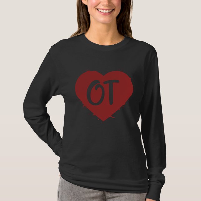 Occupational Therapy Month OT Squad Cute Heart Lov T-Shirt (Front)