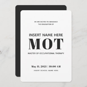 Occupational Therapy MOT Graduation Announcement