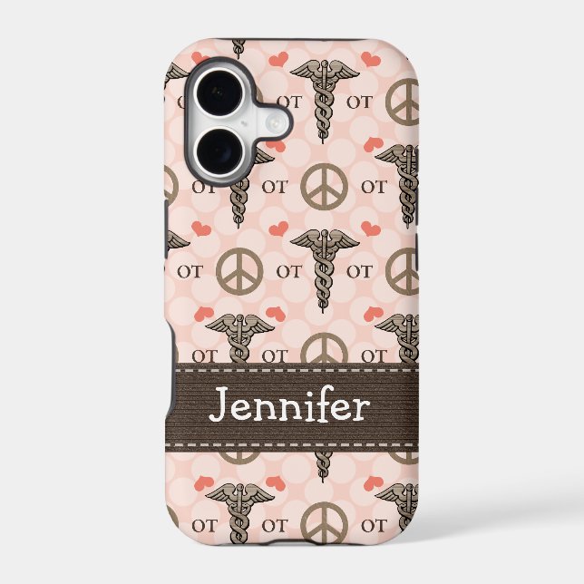 Occupational Therapy OT Caduceus Iphone Case (Back)
