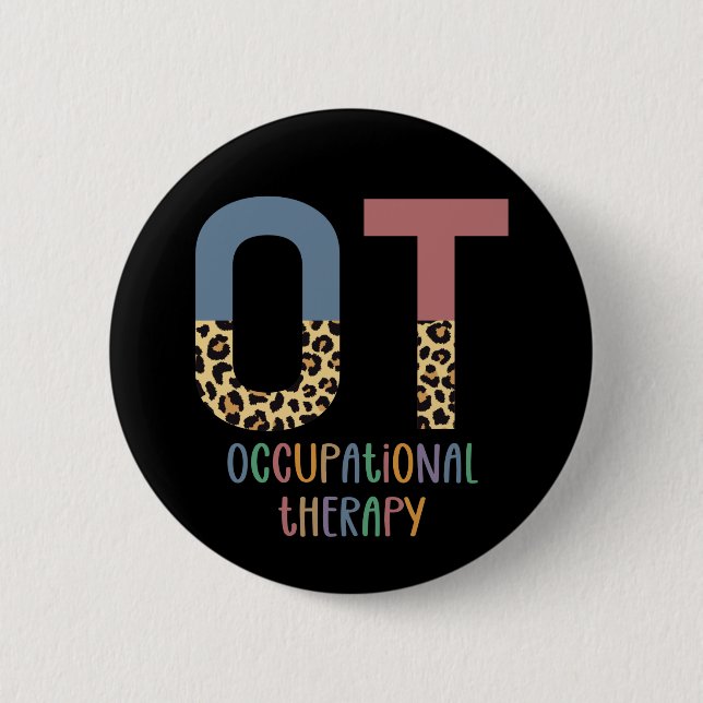 Occupational Therapy OT Cheetah Future OT Gifts Button (Front)