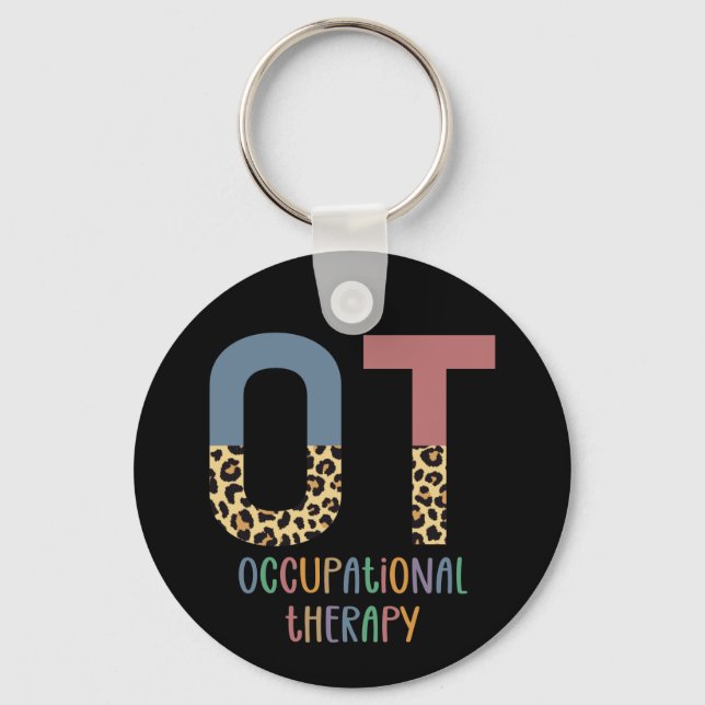 Occupational Therapy OT Cheetah Future OT Gifts Keychain (Front)