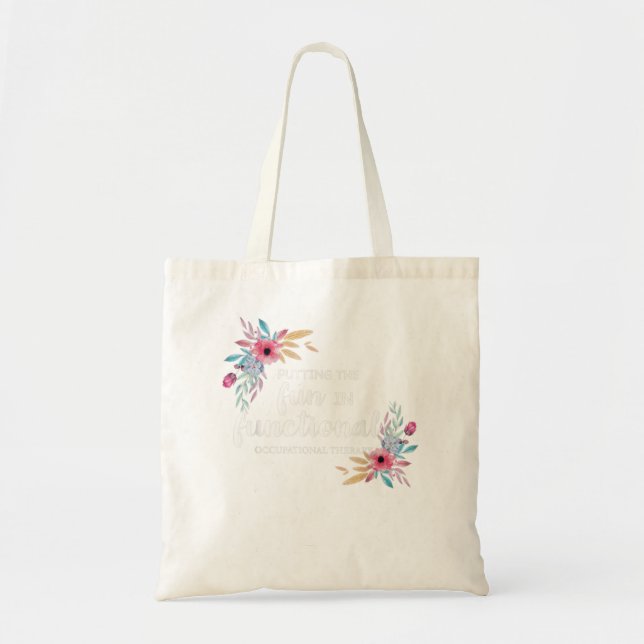 Occupational Therapy OT Floral Therapist Gift Tote Bag (Front)