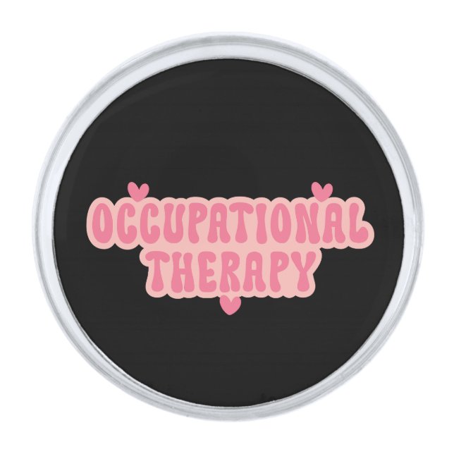 Occupational Therapy OT Silver Finish Lapel Pin (Front)