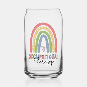 Occupational Therapy OT Therapist Colorful Rainbow Can Glass