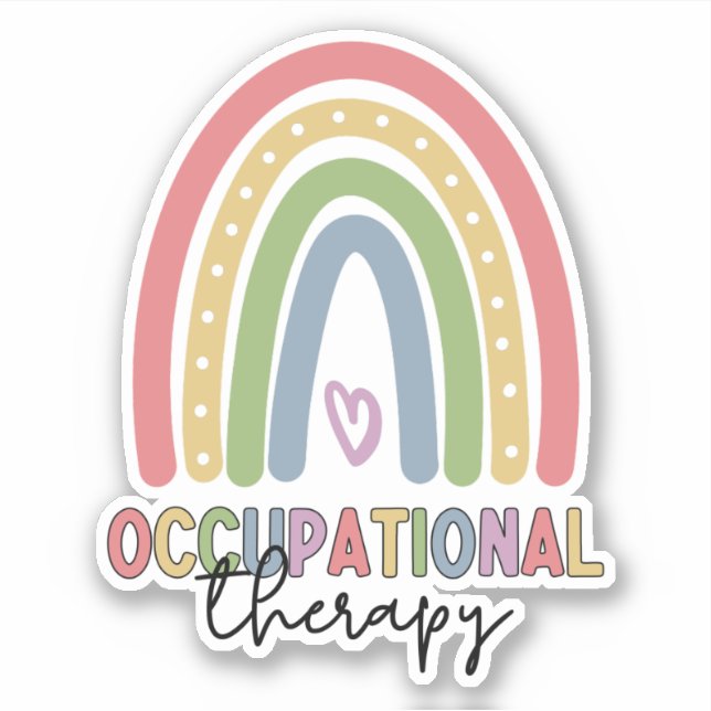 Occupational Therapy OT Therapist Cute Rainbow Sticker (Front)