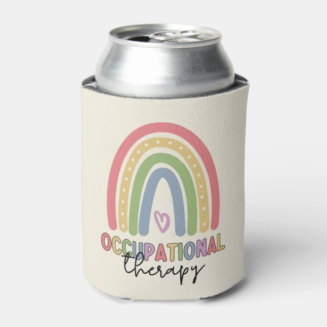 Occupational Therapy OT Therapist Rainbow  Can Cooler (Can Front)