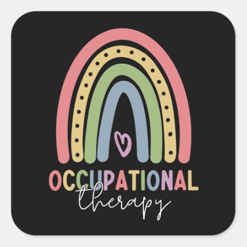 Occupational Therapy OT Therapist Rainbow Square Sticker