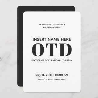 Occupational Therapy OTD Graduation Announcement