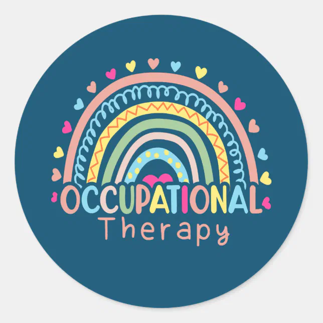 Occupational Therapy Rainbow Ot Therapist Inspire Classic Round Sticker Zazzle 2837
