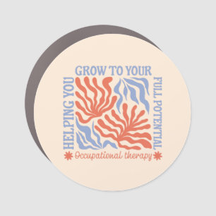 Occupational Therapy Retro Floral Therapist Car Magnet