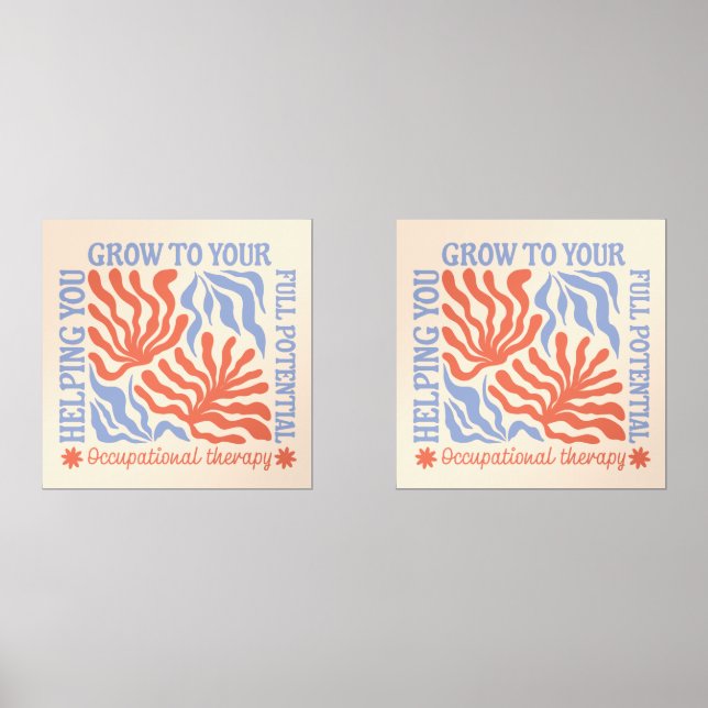 Occupational Therapy Retro Floral | Therapist Wall Art Sets (Front)