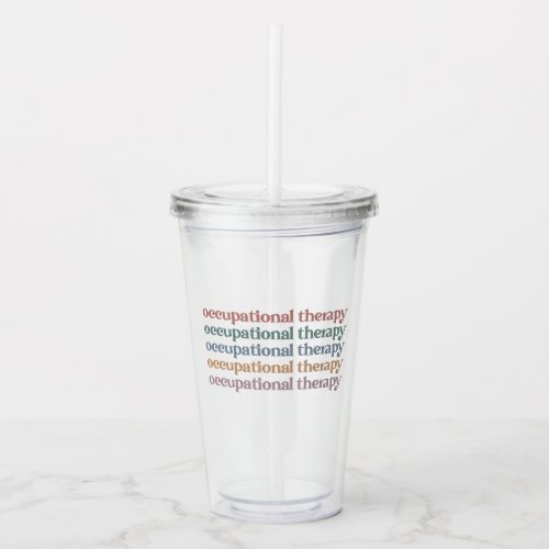 Occupational Therapy Retro OT Student Grad Gifts Acrylic Tumbler