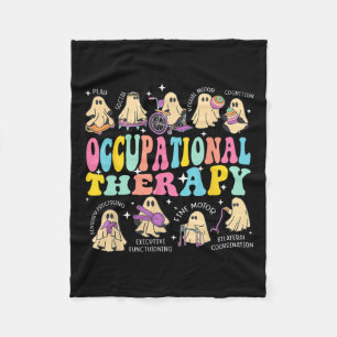 Occupational Therapy Therapist Halloween Spooky Ot Fleece Blanket