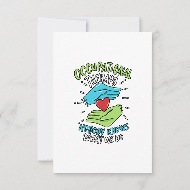 Occupational Therapy Therapist Nurse Gift Thank You Card (Front)