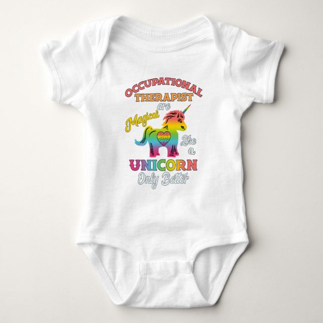 Occupational Therapy Unicorn OT Therapist Baby Bodysuit (Front)