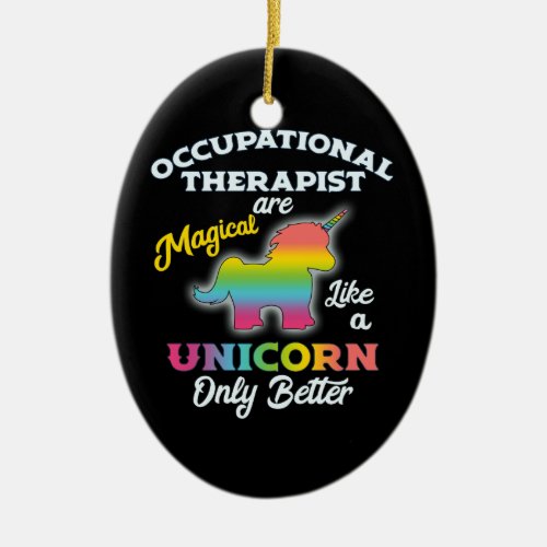 Occupational Therapy Unicorn OT Therapist Ceramic Ornament