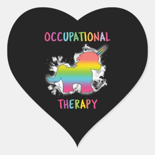 Occupational Therapy Unicorn OT Therapist Heart Sticker