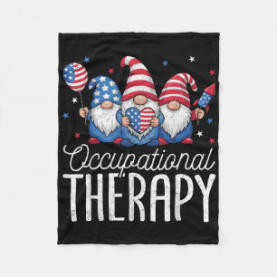 Occupational Therapy Usa Gnomes Ot Therapist 4th O Fleece Blanket