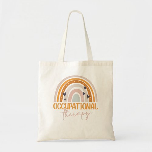 Occupational Therapy Worker OT Boho Rainbow Retro  Tote Bag