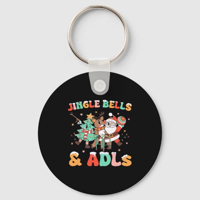 Occupational Therapy Xmas Reindeer Santa Adls New  Keychain (Front)