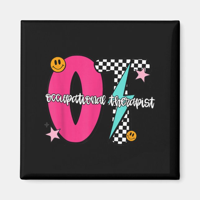 Occupational Therast Retro Checkered Ot Graduation Magnet (Front)