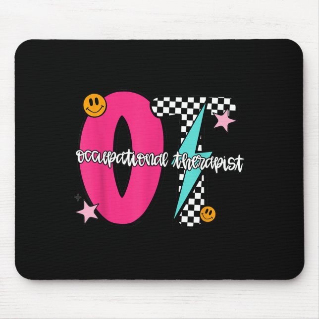 Occupational Therast Retro Checkered Ot Graduation Mouse Pad (Front)