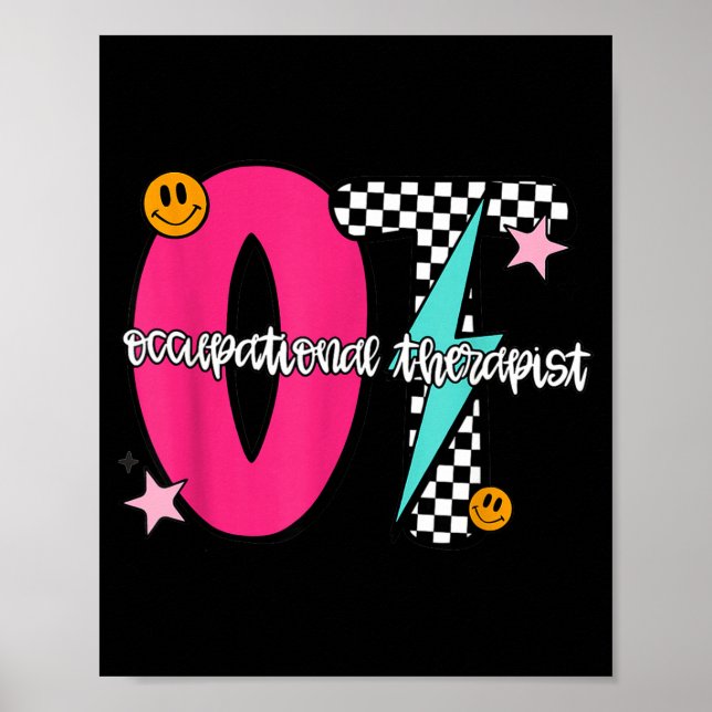 Occupational Therast Retro Checkered Ot Graduation Poster (Front)