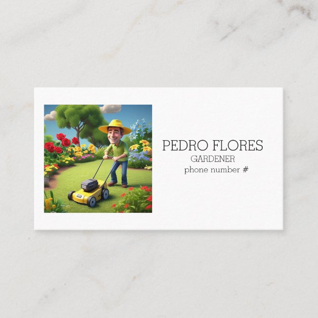 " OCCUPATIONS, GARDENER " BUSINESS CARD (Front)