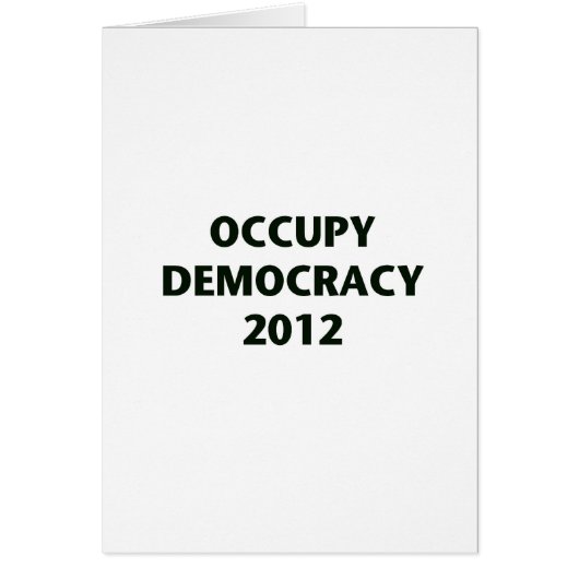 Occupy Democracy 2012 Cards (Front)