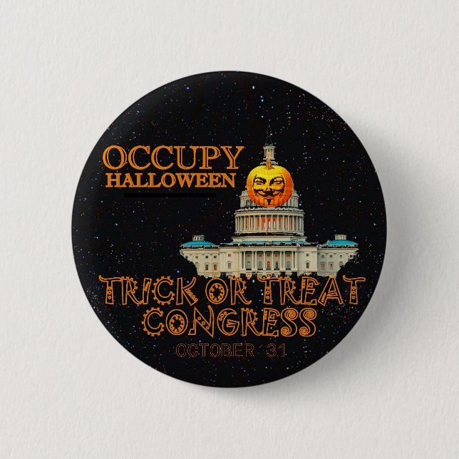 Occupy Halloween Oct. 31 Pinback Button (Front)