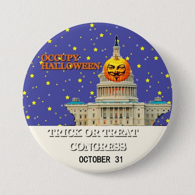 Occupy Halloween Pinback Button (Front)
