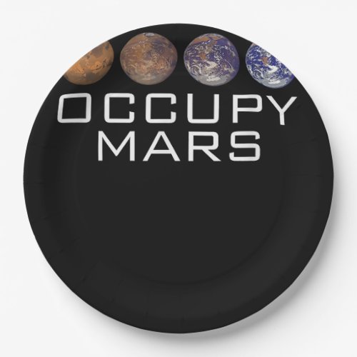 Occupy Mars Colonize Graphic Outer Space Planet Sc Paper Plates