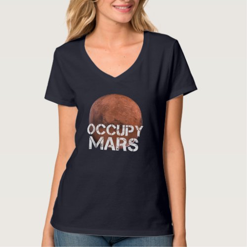 Occupy Mars Funny Planet Solar System Astronomy Sp T_Shirt