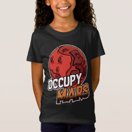 Occupy Mars Space Astronomy Planet Rocket Funny Sc T_Shirt