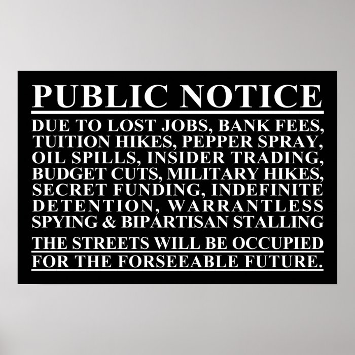 Occupy Public Notice Poster