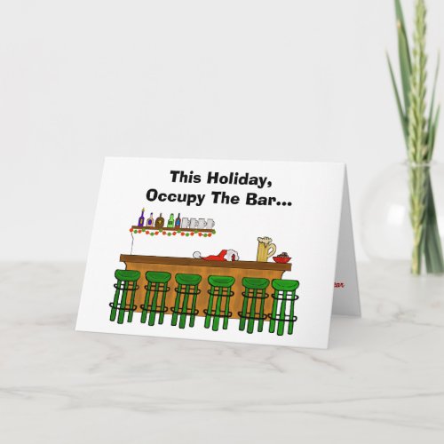 Occupy The Bar Funny Christmas Card _ Version 2