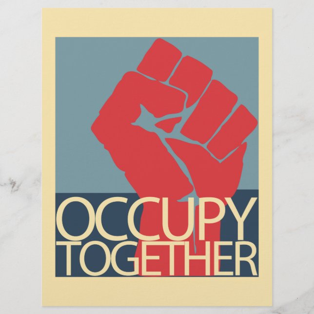 Occupy Together Protest Art Occupy Wall Street Flyer (Front)