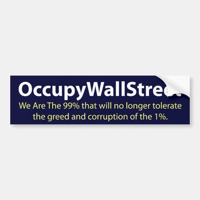 Occupy Wall Street Bumper Sticker (Front)
