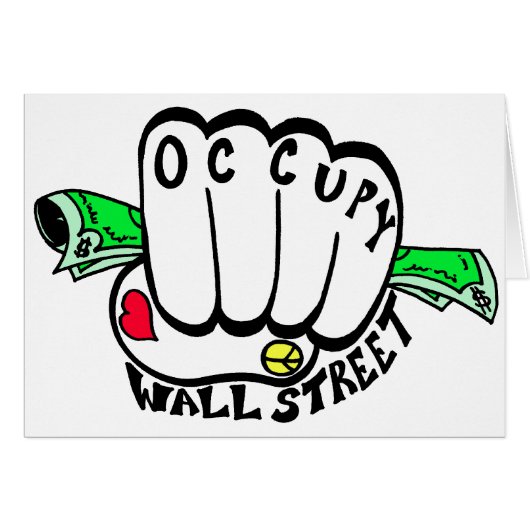 Occupy Wall Street Fist Cards (Front Horizontal)