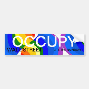 OCCUPY WALL STREET LITE THE RAINBOW ! BUMPER STICKER